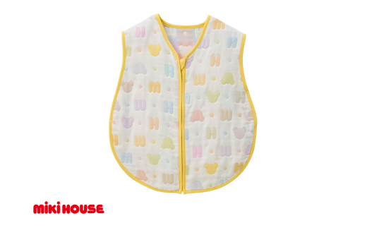 【ミキハウス】パステルロゴ柄ガーゼスリーパー(48-12)赤ちゃん 子供 ベビー グッズ 播州織 mikihouse ミキハウス ガーゼ 六重織兵庫県西脇市48000雑貨・日用品寝具・タオル
