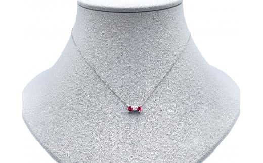 プラチナ  ルビーリボンペンダント  N408RB-P2 ネックレス ルビー ダイヤ ネックレス ジュエリー アクセサリー レディース ギフト 贈答 贈り物 プレゼント ケース付 ピンク 華奢 PT950 PT850 リ