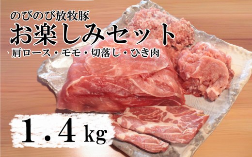 【大月のびのび放牧豚】お楽しみ4品セット(肩ロース150g×2  モモ300g  切落し300g  ひき肉500g) 豚肉 ポーク お肉 肉 食べ比べ 詰合せ 詰め合わせ 冷凍 山梨 やまなし 富士川町山梨県富士川町