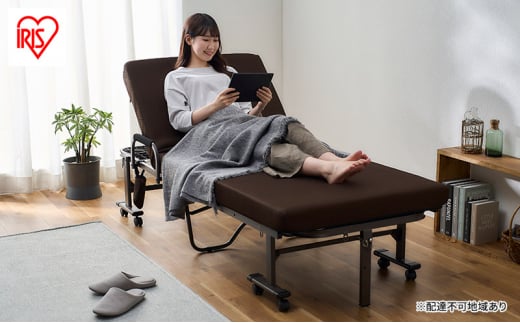 ベッド 電動ベッド 折りたたみ電動リクライニングベッド OTBSS-KDH ブラウン アイリスオーヤマ  折りたたみベット 折りたたみ リクライニングベッド 電動式 ベッド 組立て不要 折り畳み式ベ