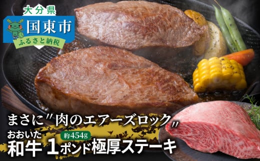 【A4〜A5等級】まさに〃肉のエアーズロック〃おおいた和牛1ポンド極厚ステーキ・通_29365A大分県国東市15000肉牛肉