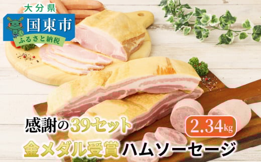 感謝の39セット/金メダル受賞ハムソーセージ2.34kg_0251N大分県国東市39000肉加工肉(ハム・ソーセージ等)