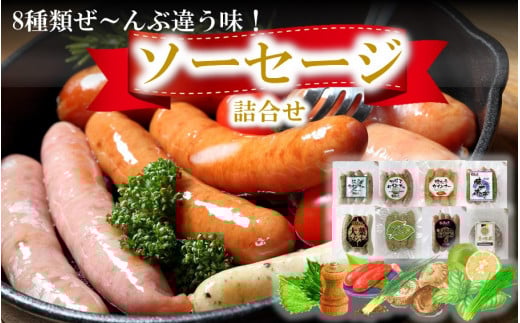 毎日食べても飽きる心配なし!ソーセージ8種類全部盛り_2239R大分県国東市10000肉加工肉(ハム・ソーセージ等)