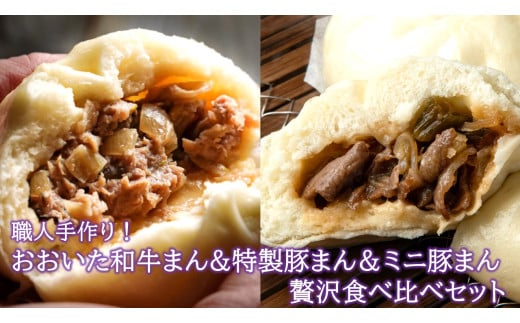 職人手作りの「おおいた和牛まん&特製豚まん&ミニ豚まん 贅沢食べ比べセット」_2564R大分県国東市15000肉牛肉