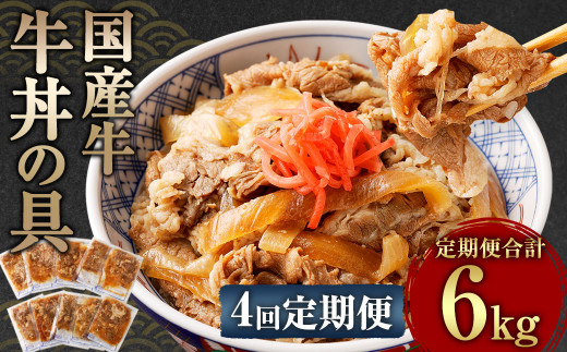 【定期便4回】牛丼の具 150g×10パック 1.5kg 合計6kg熊本県相良村60000肉牛肉