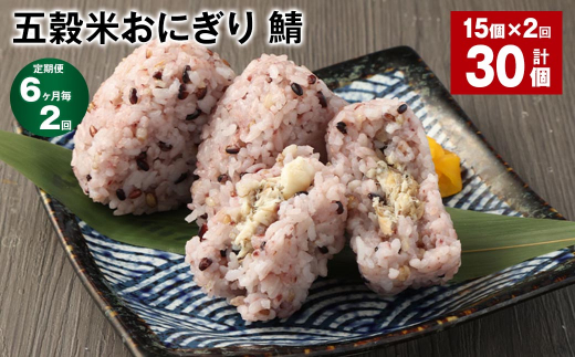 【6ヶ月毎2回定期便】五穀米おにぎり(鯖) 計30個(15個×2回)熊本県相良村24000鍋セット・総菜・加工食品総菜