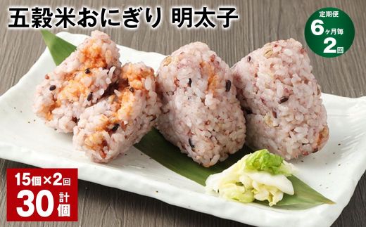 【6ヶ月毎2回定期便】五穀米おにぎり(明太子) 計30個(15個×2回)熊本県相良村24000鍋セット・総菜・加工食品総菜