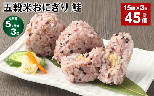 【5ヶ月毎3回定期便】五穀米おにぎり(鮭) 計45個(15個×3回)熊本県相良村36000鍋セット・総菜・加工食品総菜