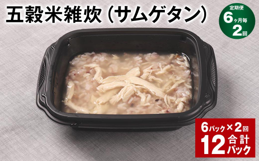 【6ヶ月毎2回定期便】 五穀米雑炊(サムゲタン) 計12パック(6パック?2回) 五穀米 うるち米 お米 雑炊熊本県相良村24000米・パン玄米・雑穀米・もち米・餅