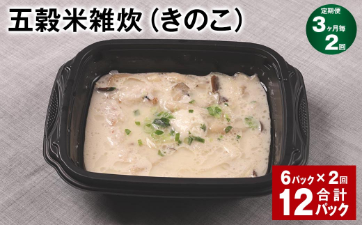 【3ヶ月毎2回定期便】 五穀米雑炊(きのこ) 計12パック(6パック?2回) 五穀米 うるち米 お米 雑炊熊本県相良村24000米・パン玄米・雑穀米・もち米・餅