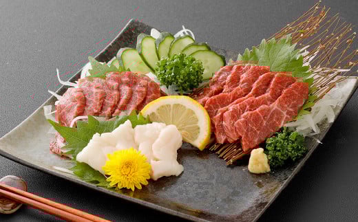 スライス馬刺しセット(上赤身90g、たてがみ10g) 馬刺 馬肉 酒の肴 お肉 冷凍 おつまみ熊本県相良村13000肉ジビエ