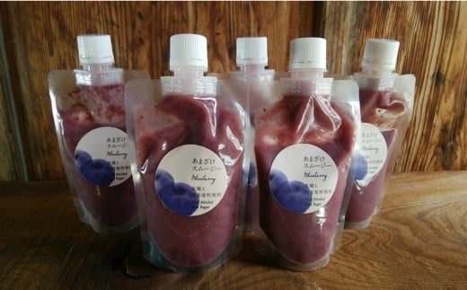 あまざけスムージー(ブルーベリー)【甘酒 飲料 スムージー 130g×5個 あまざけ ブルーベリー 酒 ノンアルコール 砂糖不使用 もち米 パウチ 島根県 大田市】島根県大田市11000お茶・飲料果汁・