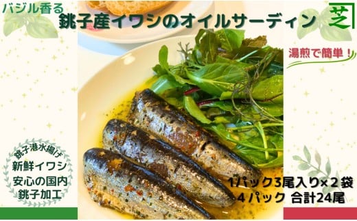イワシ オイルサーディン 食べてみて! バジル 香る 銚子産 イワシ の オイルサーディン 新鮮 銚子 いわし イワシ 鰯 青魚 オイルサーディン アヒージョ パスタ バジル 湯煎 簡単 調理 アウ