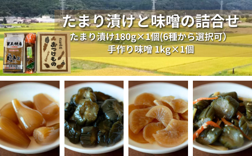 【漬物 種類指定可】茨城県産 手作り味噌(1kg1個)・ 地場産の野菜使用 里美のたまり漬け(180g1個 / 胡瓜たまり 辛入り胡瓜たまり 福里漬 大根たまり 楽京たまり ごまちゃん) | 茨城県 常