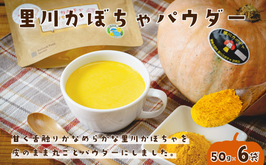 里川カボチャパウダー 50g入り6パックセット | かぼちゃ カボチャ 南瓜 パウダー 野菜パウダー お菓子作り 製菓材料  マフィン クッキー パン レシピ スイーツ パンプキン ハロウィン 便利