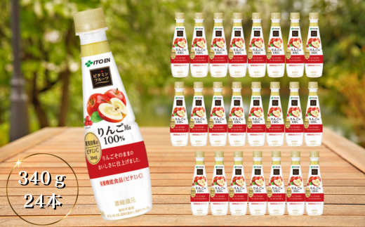ビタミンフルーツ りんごMix 100% 340g×24本【りんごジュース 果汁 林檎 果物 贈答 お取り寄せ セット プレゼント 安心 品質 香料 無添加 甘み 酸味 茨城県 常陸太田市 伊藤園】茨城県常陸太田