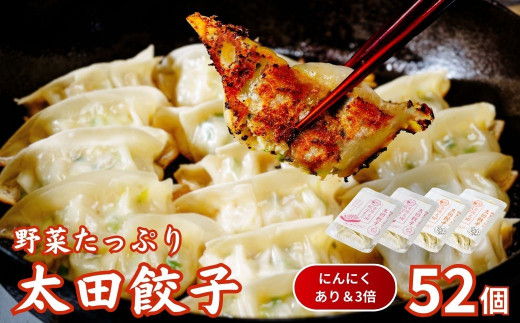 【にんにくあり・3倍】無添加 野菜たっぷり なごみ家 冷凍 52個 | 茨城県 常陸太田市 美味しい 野菜 楽しみ 一品 おかず 夕食 こども 大人 新鮮 たっぷり ニンニク 有り なし  包装 のし掛け餃