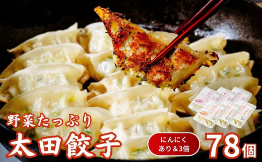 【にんにくあり・3倍】無添加 野菜たっぷり なごみ家 冷凍 78個 | 茨城県 常陸太田市 美味しい 野菜 楽しみ 一品 おかず 夕食 こども 大人 新鮮 たっぷり ニンニク 有り なし  包装 のし掛け餃