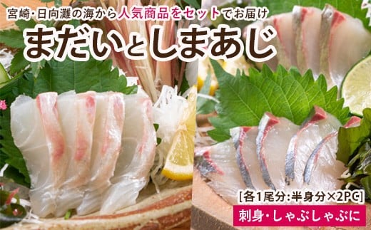 【北海道・離島配送不可】新鮮!真鯛としまあじのお刺身セット(合計約800g〜1kg)お刺し身 魚介 海鮮 まだい マダイ シマアジ 詰め合わせ 詰合せ 真空パック【UZ-07】【請関水産】宮崎県門川