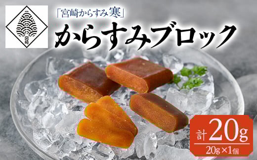 「宮崎からすみ寒」プレミアムブロック(計20g・20g×1個)カラスミ 魚卵  珍味 つまみ 唐墨 珍味 酒の肴 ボラ ぼら 宮崎県 門川町【AW-39】【丸正水産】宮崎県門川町5000魚介・海産物その他 魚介