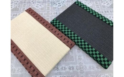 ミニ畳 2枚(市松模様/麻の葉模様)兵庫県相生市13000衣類・装飾品・工芸品その他 装飾品・工芸品