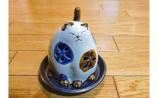 AD4 ネコの香立 【 香立て 香立 お香 猫 ねこ ネコ 焼物 置物 インテリア キャンドルスタンド キャンドル スタンド 手作り 】兵庫県宍粟市20000衣類・装飾品・工芸品その他 装飾品・工芸品