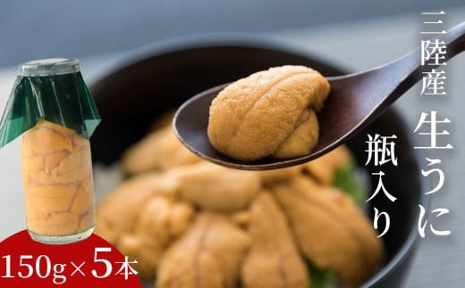 fc-39-036 生うに 瓶入り 150g×5本 【令和8年5月上旬から7月下旬頃期間限定 お届け便】 ヤマキイチ商店岩手県釜石市103000魚介・海産物イカ・タコ・ウニ
