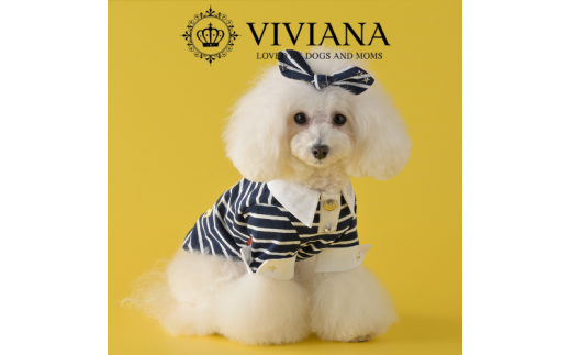 ドッグウェア「VIVIANA」ボーダーポロシャツ(Navy)|犬服 犬用 犬用ワンピース 犬用ドレス サイズ展開神奈川県秦野市20000衣類・装飾品・工芸品その他 装飾品・工芸品