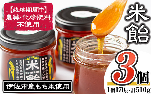 isa154 米飴(510g・170g×3個) ふるさと納税 伊佐市 特産品 シロップ 伊佐市産もち米 使用 米飴 砂糖 はちみつ 代用 離乳食 おやつ 甘味付け 麦芽 赤ちゃん 安心【食と木】鹿児島県伊佐市11000鍋セ