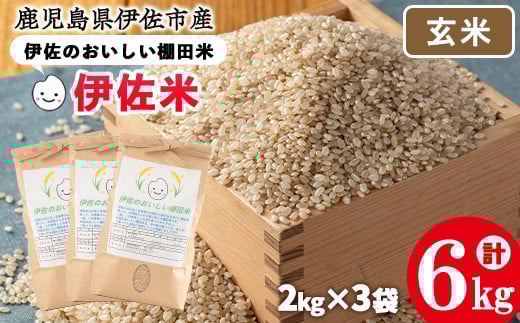 isa533 伊佐のおいしい棚田米〈玄米〉 ヒノヒカリ(計6kg・2kg×3袋)国産 精米 伊佐米 お米 米 ごはん ご飯 ひのひかり【薩摩美食倶楽部】鹿児島県伊佐市14000米・パン玄米・雑穀米・もち米・餅