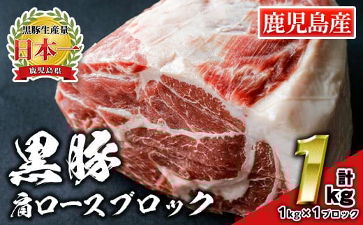 isa659 鹿児島県産豚肉!黒豚肩ロースブロック肉(計1kg・1kg×1ブロック) ふるさと納税 伊佐市 特産品 国産 鹿児島 九州産 豚 豚肉 肩 ロース チャーシュー 焼豚 BBQ バーベキュー キャンプ アウ
