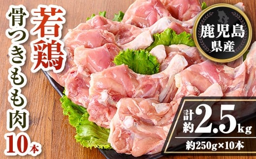 isa711 鹿児島県産 若鶏骨付きもも10本セット (計約2.5kg・約250g×10本) 鹿児島県産 鶏肉 鳥肉 もも肉 モモ肉  下処理 煮込み ロースト から揚げ 真空 真空パック アウトドア BBQ 冷凍 【TRINITY】鹿