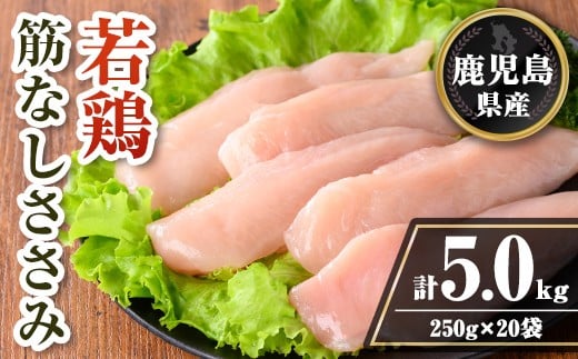 isa710 鹿児島県産 若鶏筋なしささみセット (計5kg・250g×20袋) 鹿児島県産 小分け 鶏肉 鳥肉 ささみ ササミ 筋なし 真空 真空パック サラダ 冷凍 【TRINITY】鹿児島県伊佐市25000肉鶏肉