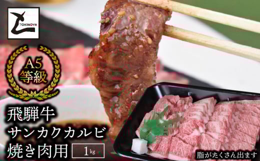 A5飛騨牛サンカクバラカルビ焼き肉用1kg岐阜県垂井町51000肉牛肉