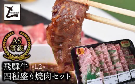 A5飛騨牛 四種盛り焼肉セット計1.2s岐阜県垂井町51000肉牛肉