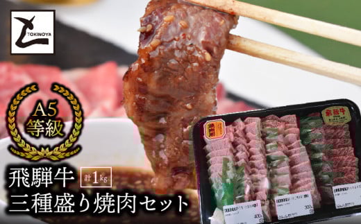 A5飛騨牛 三種盛り焼肉セット計1s岐阜県垂井町42000肉牛肉