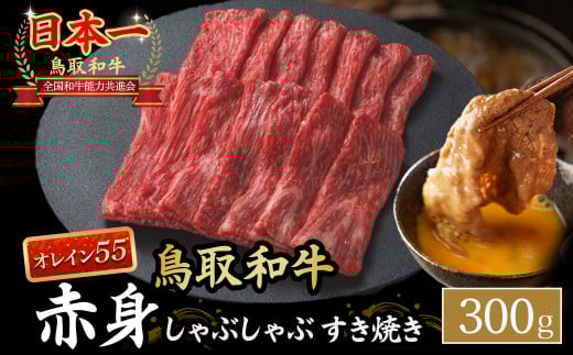 鳥取和牛 最高級品質【オレイン55】 赤身 しゃぶしゃぶすき焼き用 (300g) 鳥取和牛 オレイン55 赤身 モモ ウデ しゃぶしゃぶ すき焼き 国産 牛肉 ブランド牛 和牛 黒毛和牛 KR1272鳥取県倉吉市150