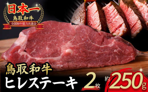 鳥取和牛 ヒレステーキ 2枚 ( 250g ) 牛肉 ヒレ ヒレステーキ 和牛 国産牛 ステーキ 黒毛和牛 肉 国産 ブランド牛 赤身 希少部位 最高級部位 鳥取県 倉吉市 KR364鳥取県倉吉市39000肉牛肉