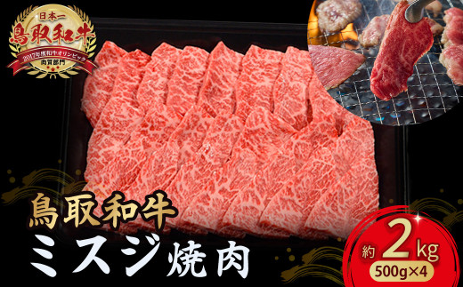 鳥取和牛 ミスジ焼肉 2kg ( 500g × 4 ) 国産 牛肉 和牛 みすじ 希少 ミスジ 鳥取和牛 黒毛和牛 肉 焼き肉 ブランド牛 最高級部位 小分け 鳥取県 倉吉市 KR1357鳥取県倉吉市128000肉牛肉