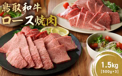 鳥取和牛 極上ロース焼肉 1.5kg ( 500g × 3 ) 国産 ブランド牛 牛肉 焼肉 希少 和牛 黒毛和牛 肉 ロース BBQ 冷凍 鳥取県 倉吉市 KR1398鳥取県倉吉市93000肉牛肉