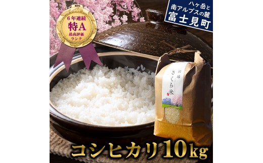 【通常便】 信州 長野県産 特A こしひかり 10kg 田端さくら米 コシヒカリ 新米 米 10kg 令和7年産長野県富士見町30000米・パン白米