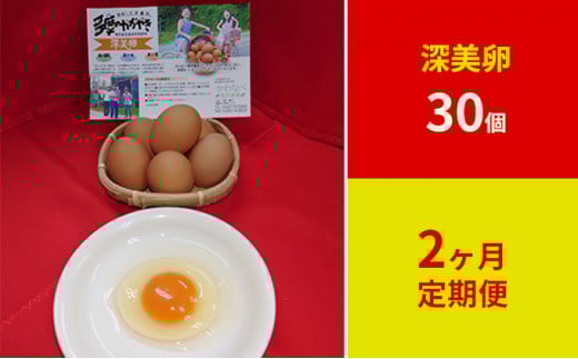 【定期便】かわなべ鶏卵農場のこだわりのたまご深美たまご30個2ヶ月連続お届け/こだわり 国産 青梅市産 鶏 鳥 卵 たまご タマゴ 玉子 朝食 卵かけご飯 TKG ゆでたまご 赤玉 卵黄 卵白 健