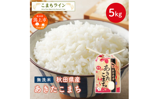 無洗米 あきたこまち 5kg 米 一等米 返礼品 こめ コメ 5キロ ふっくら 甘い 人気 おすすめ グルメ 故郷 ふるさと 納税 秋田 潟上市 一人暮らし 【こまちライン】秋田県潟上市17500米・パン白米