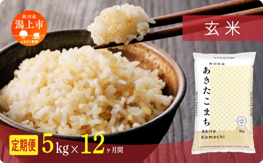 《新米》 定期便 玄 米 あきたこまち 令和7年産 玄米 5kg(5kg×1) × 12ヶ月 5kg袋 選べる容量 定期 5キロ 12ヶ月 12か月 12回 お米 おこめ コスパ こめ コメ kome 潟上市 秋田県 【秋田のこまち農場】