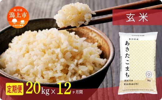 《新米》 定期便 玄 米 あきたこまち 令和7年産 玄米 20kg(5kg×4) × 12ヶ月 5kg袋 選べる容量 定期 5キロ 12ヶ月 12か月 12回 お米 おこめ コスパ こめ コメ kome 潟上市 秋田県 【秋田のこまち農場】