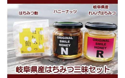 〜岐阜県産はちみつ三昧セット〜岐阜県産れんげはちみつ&ハニーナッツ&はちみつ飴のセット岐阜県大垣市14000菓子・スイーツその他 和菓子