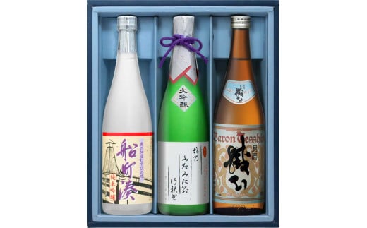 大垣むすびの地 こだわりの地酒セット 720ml×3本(俳句ラベル・船町港・バロンテッシン)岐阜県大垣市22000酒・アルコール日本酒