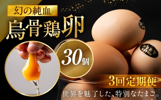 【定期便 3ヶ月】烏骨鶏卵 モールド 30個セット (10個入 × 3パック) たまご 卵 玉子 鶏 高級 高級卵岐阜県大垣市108000卵・乳製品卵(鶏、烏骨鶏等)