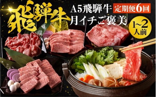 【12月開始】【6ヶ月定期便】A5 飛騨牛 ちょこちょこお届け(焼肉・すき焼き・ステーキ)☆ 赤身 切り落とし モモ カタ 焼肉 すき焼き しゃぶしゃぶ サーロイン 牛丼 牛肉 黒毛和牛 ブラン