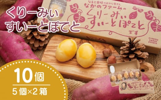 なると金時 スイートポテト 10個 ( 5個 × 2箱 ) 個包装 なかのファームのくりーみぃすいーとぽてと 芋 お芋 スイーツ お菓子 甘さ控えめ 洋菓子 手土産 ギフト 徳島 なかのファームのくりーみ